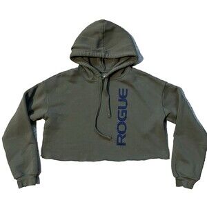 Rogue Olive Green Hooded Cropped Sweatshirt Small Weightlifting Athleisure